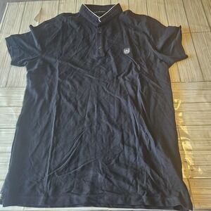 Sport The Kooples Shirt Mens Small Black Pocket Pique White Polo‎ Shirt